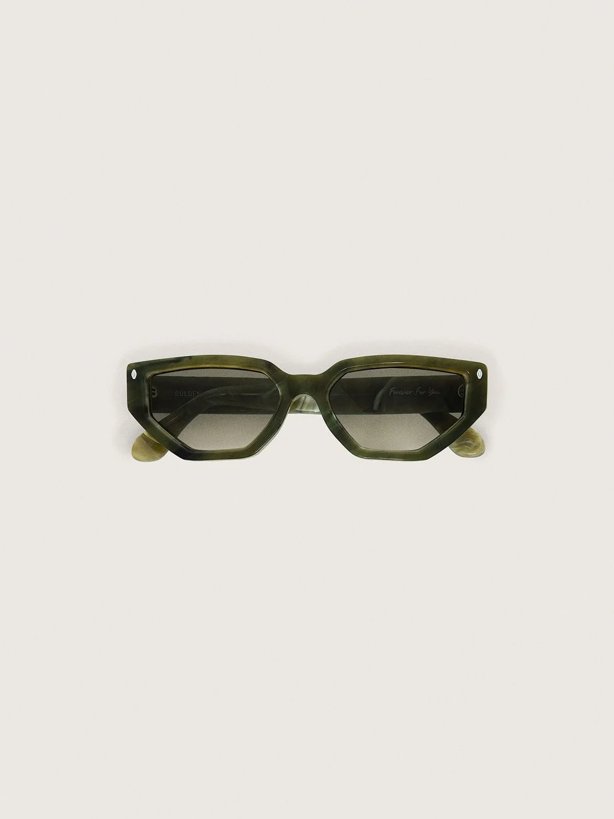 Jamie rectangular sunglasses with green marble effect frame - 1