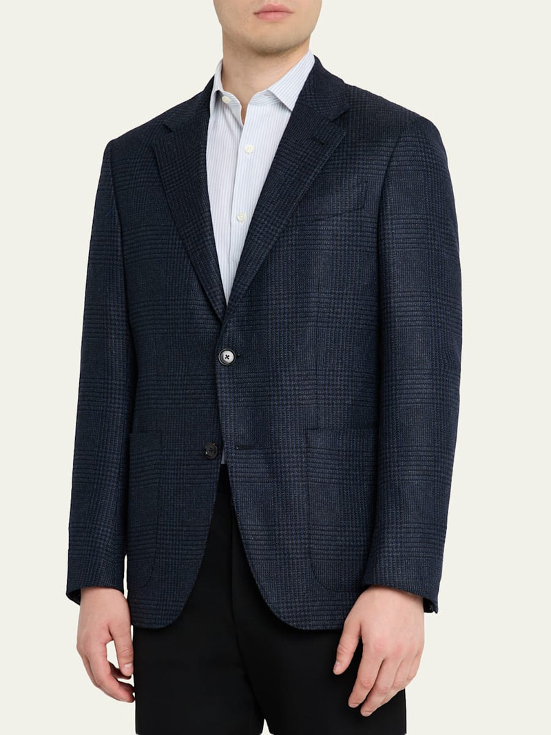 ZEGNA Men's Oasi Cashmere Glen Plaid Two-Button Sport Coat outlook