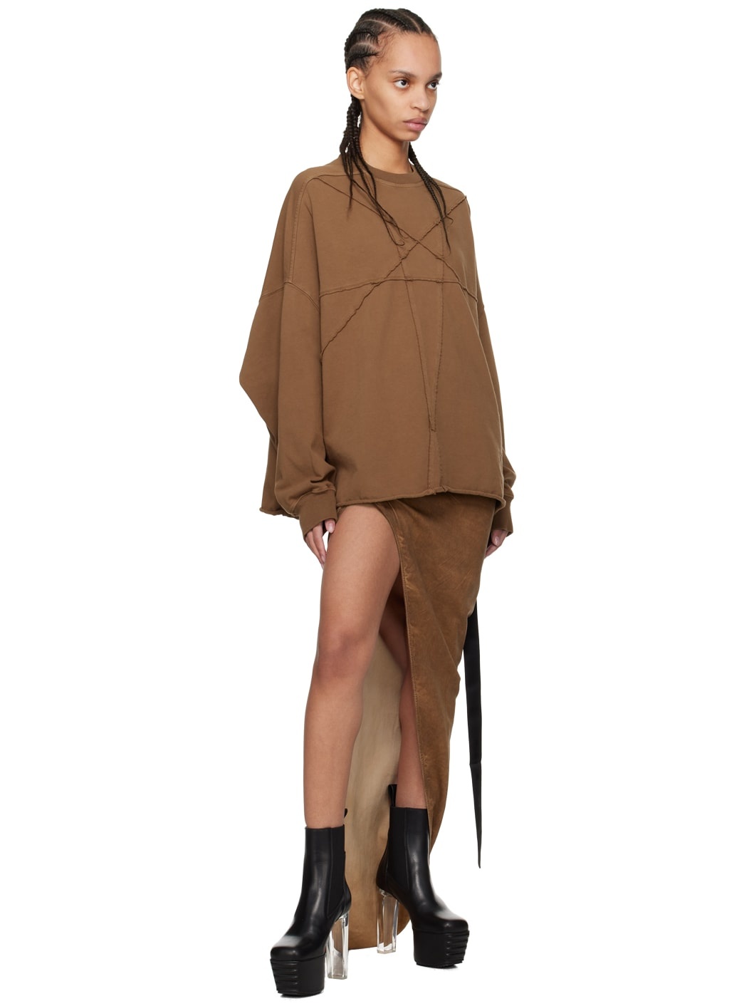 Brown Edfu Denim Maxi Skirt - 4