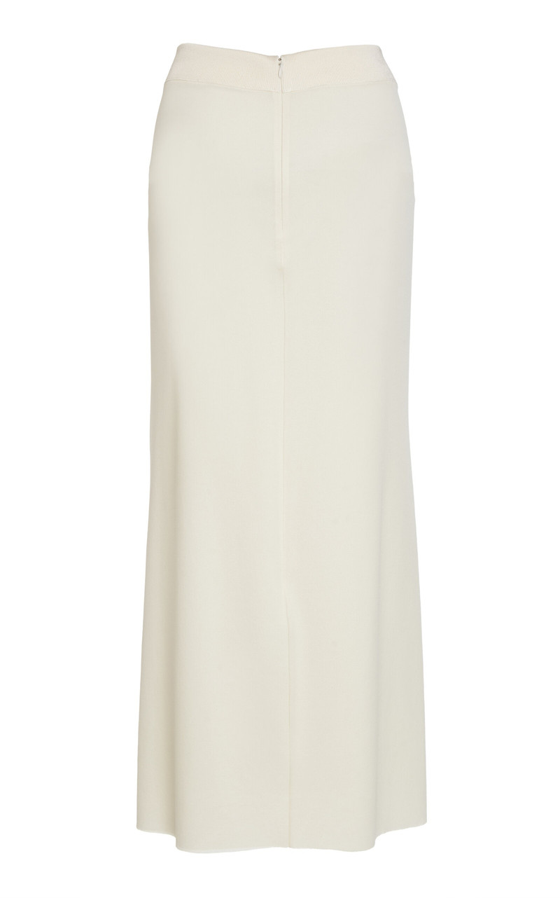 Jil Sander Crepe Silk Midi Skirt ivory outlook