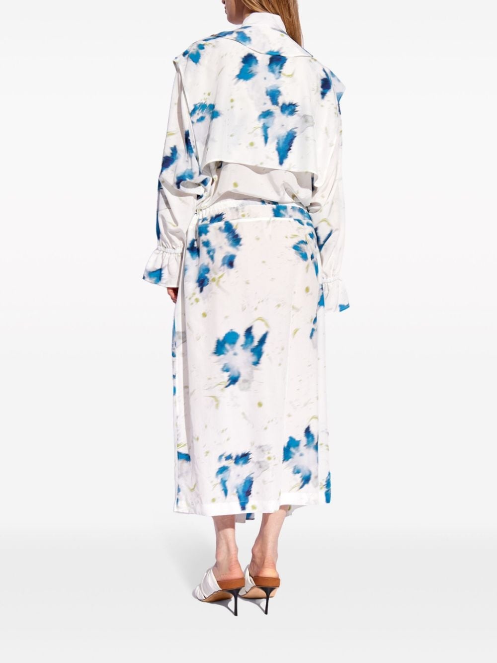 floral-print layered shirtdress - 4