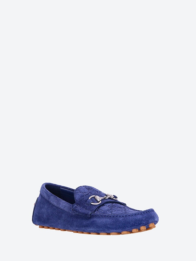 Gucci Men Byorn Driver Suede Gg Loafers - 3