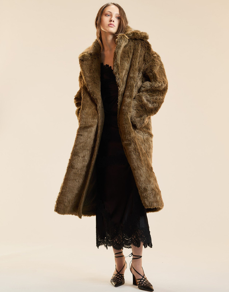 Uptown Faux Fur Trench 5