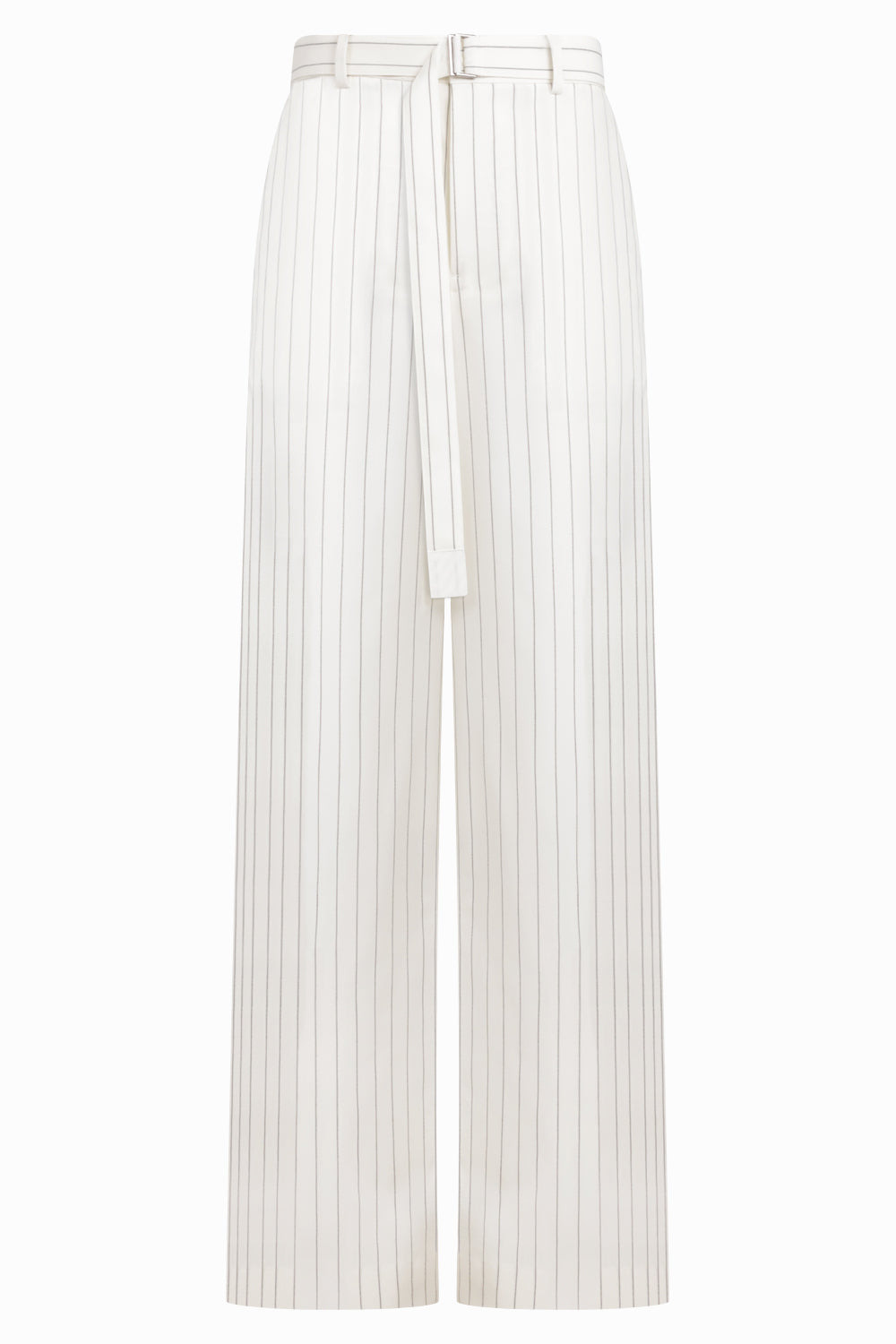 HIGH WAISTED STRAIGHT LEG STRIPE PANT | OFF WHITE/BLACK - 1