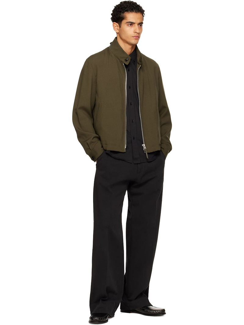 TOM FORD Khaki Wool Cashmere Silk Reps Harrington Jacket outlook