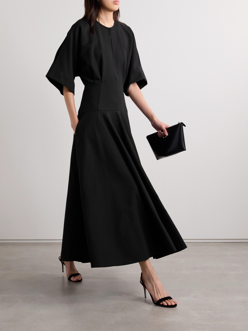 BRANDON MAXWELL The Darcy Cutout Pleated Cotton Midi Dress outlook