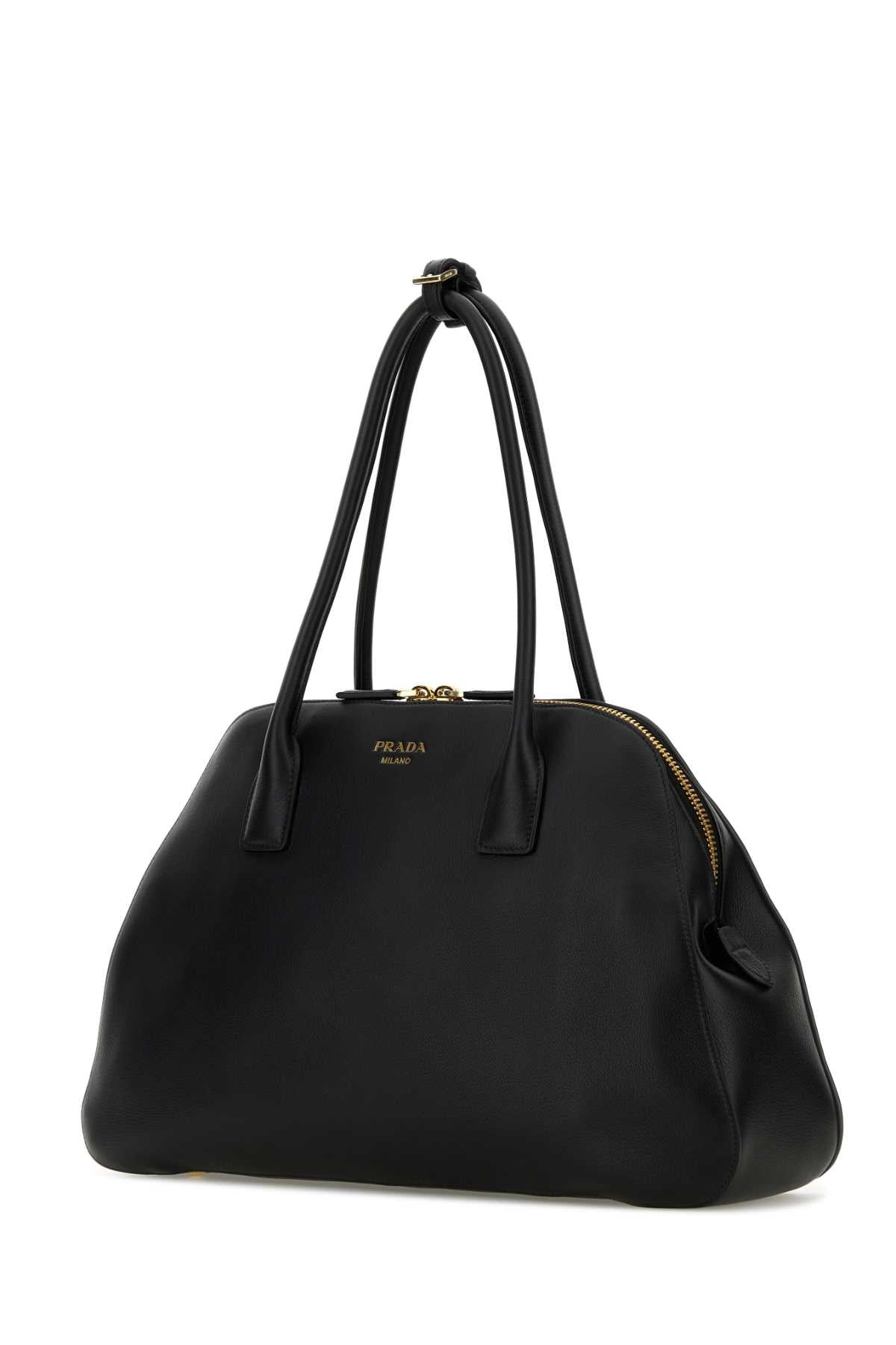 Prada Women Black Leather Medium Shopping Bag - 2