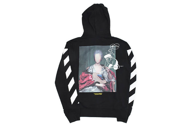 Off-White Printing hooded Zipper Jacket Black OMBE001E19E300051088 - 2