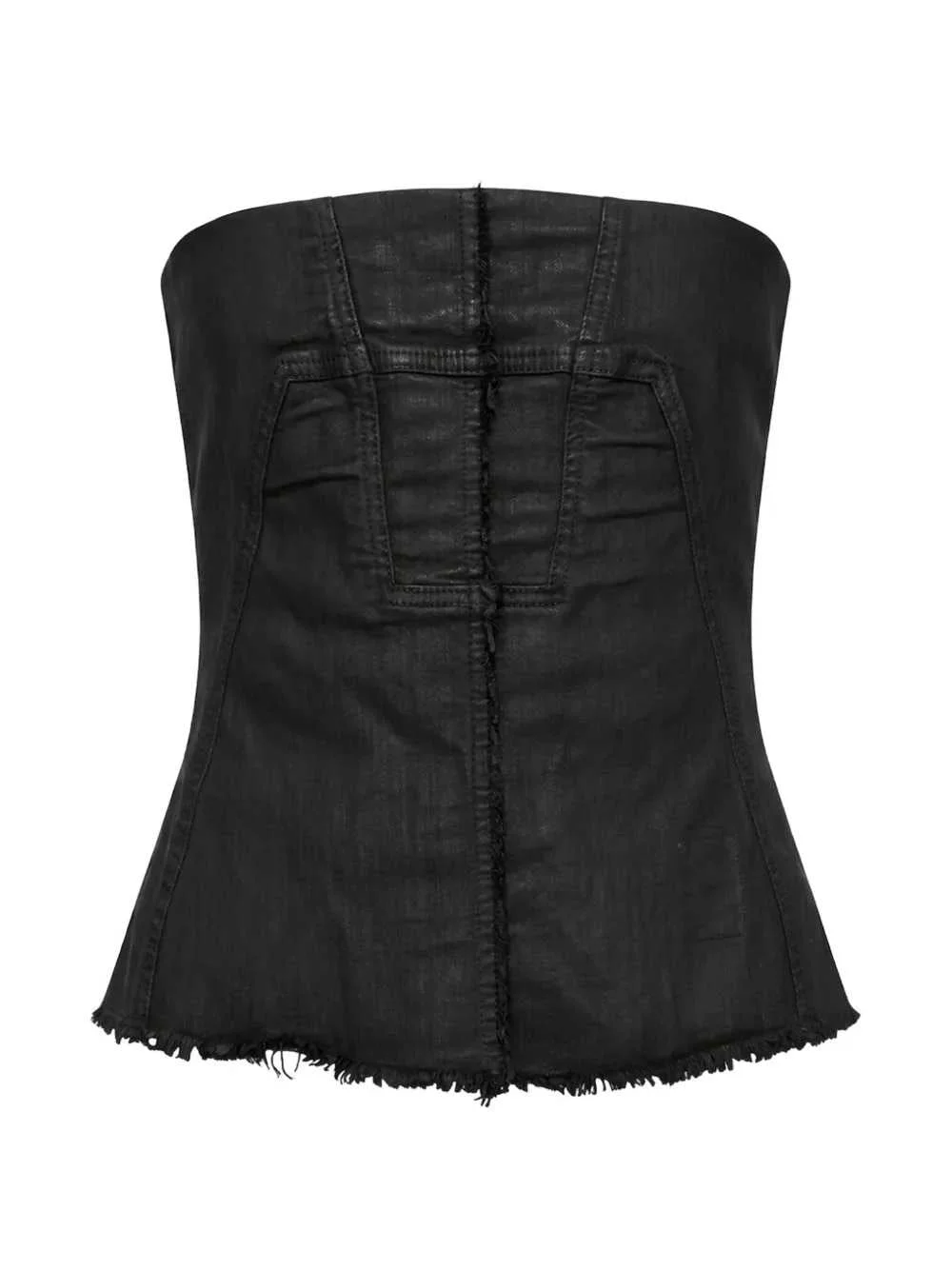 Rick Owens Drkshdw Women Waxed-Finish Bustier Top - 1