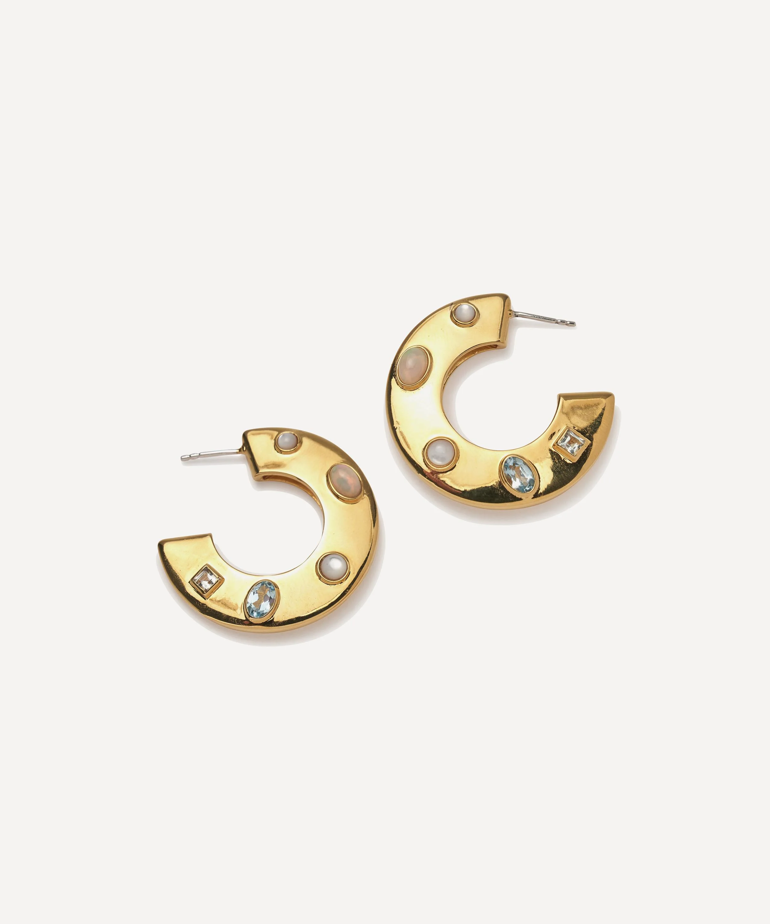 Gold-Plated Organic Hoop Earrings - 1