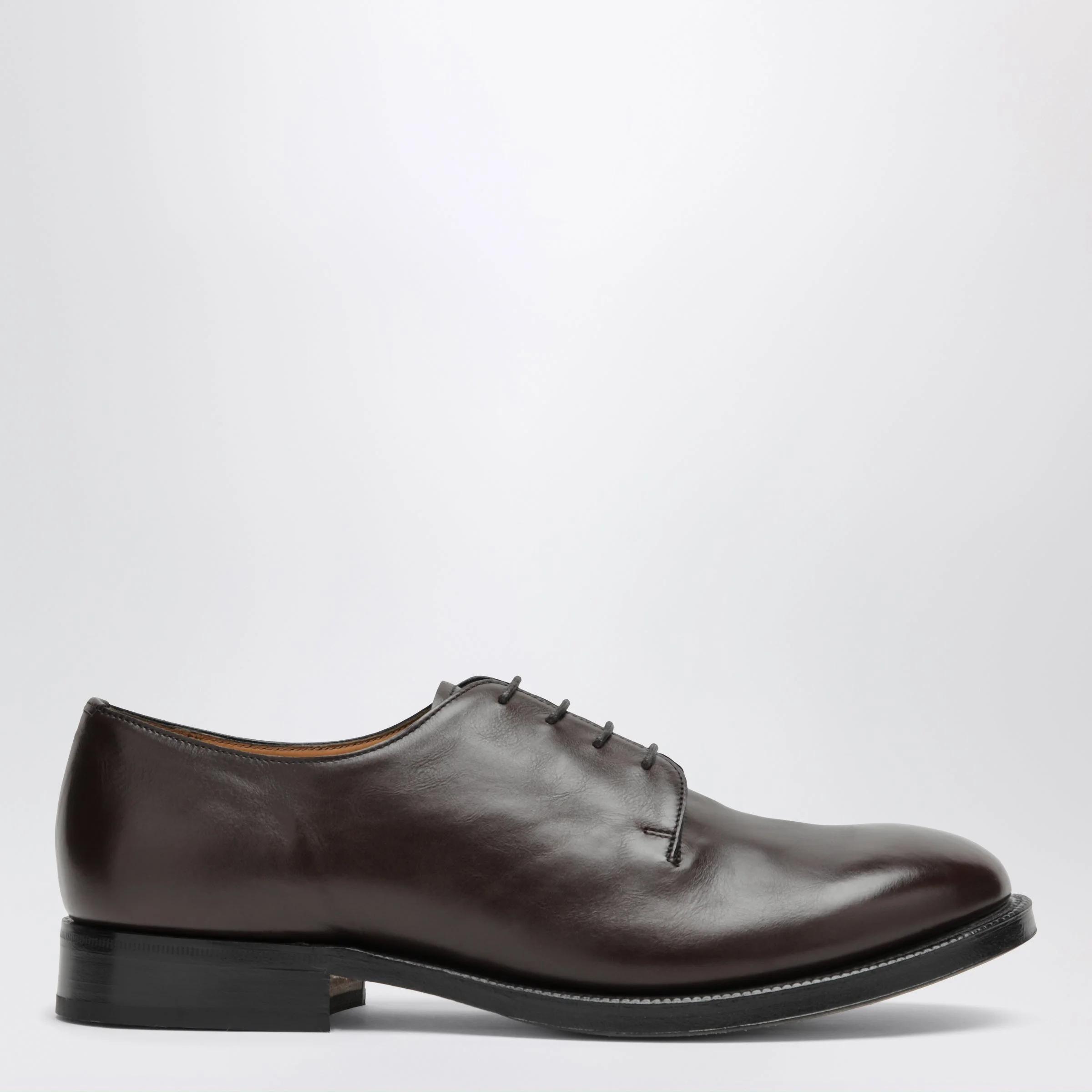 Brown leather lace-up shoes - 1