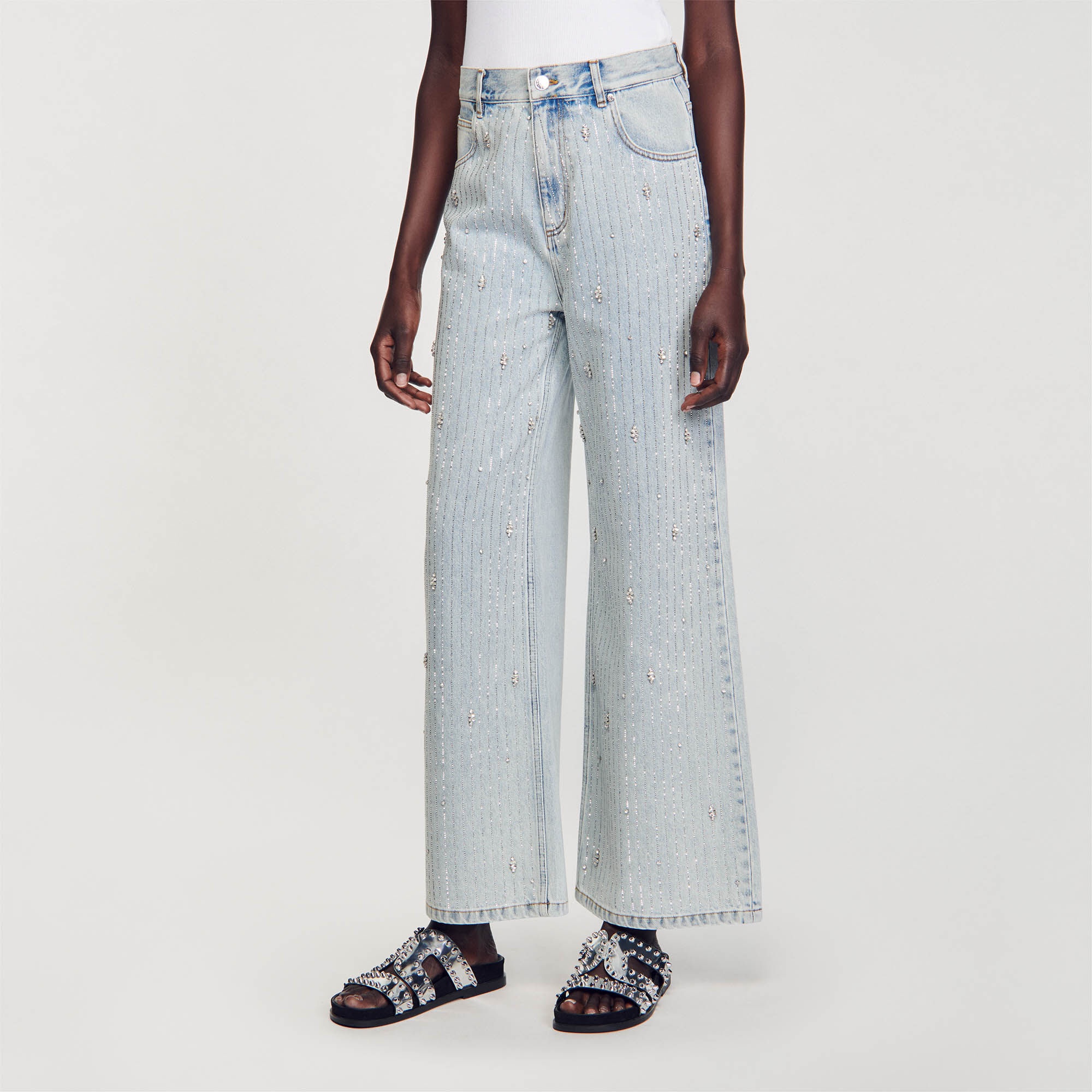 RHINESTONE-EMBELLISHED JEANS - 5