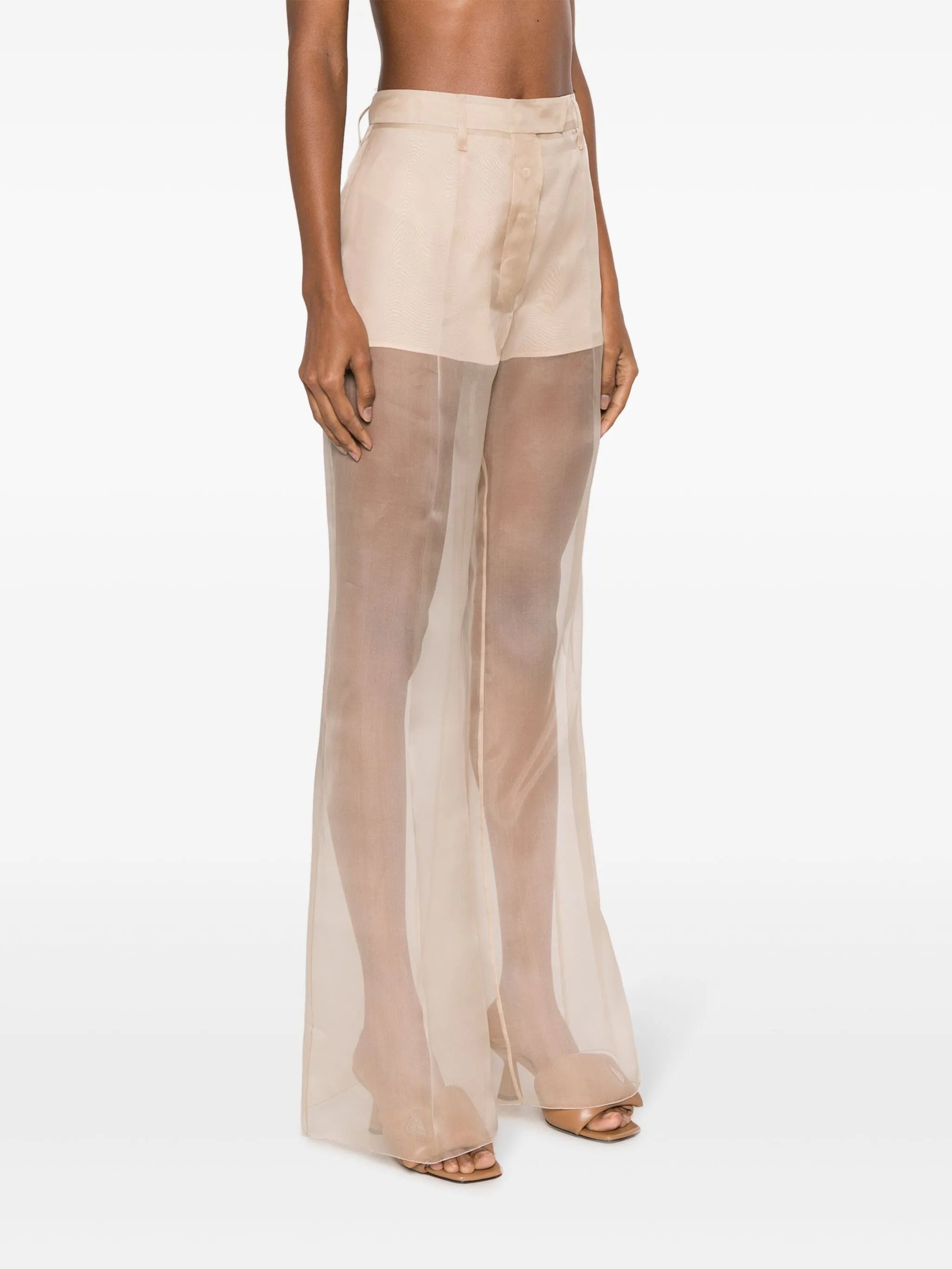 Pressed-crease Organza Trousers - 2