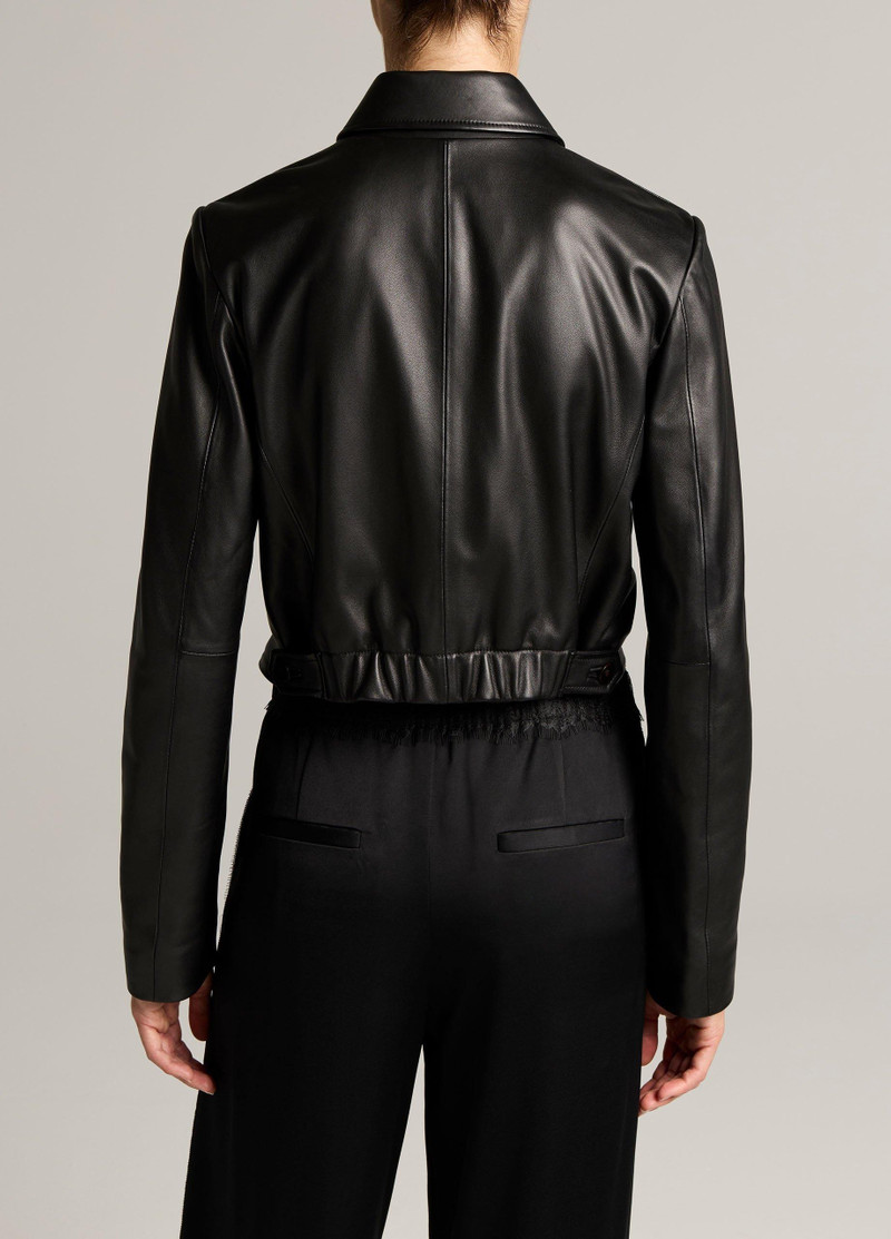 Vince Leather Cropped Jacket outlook