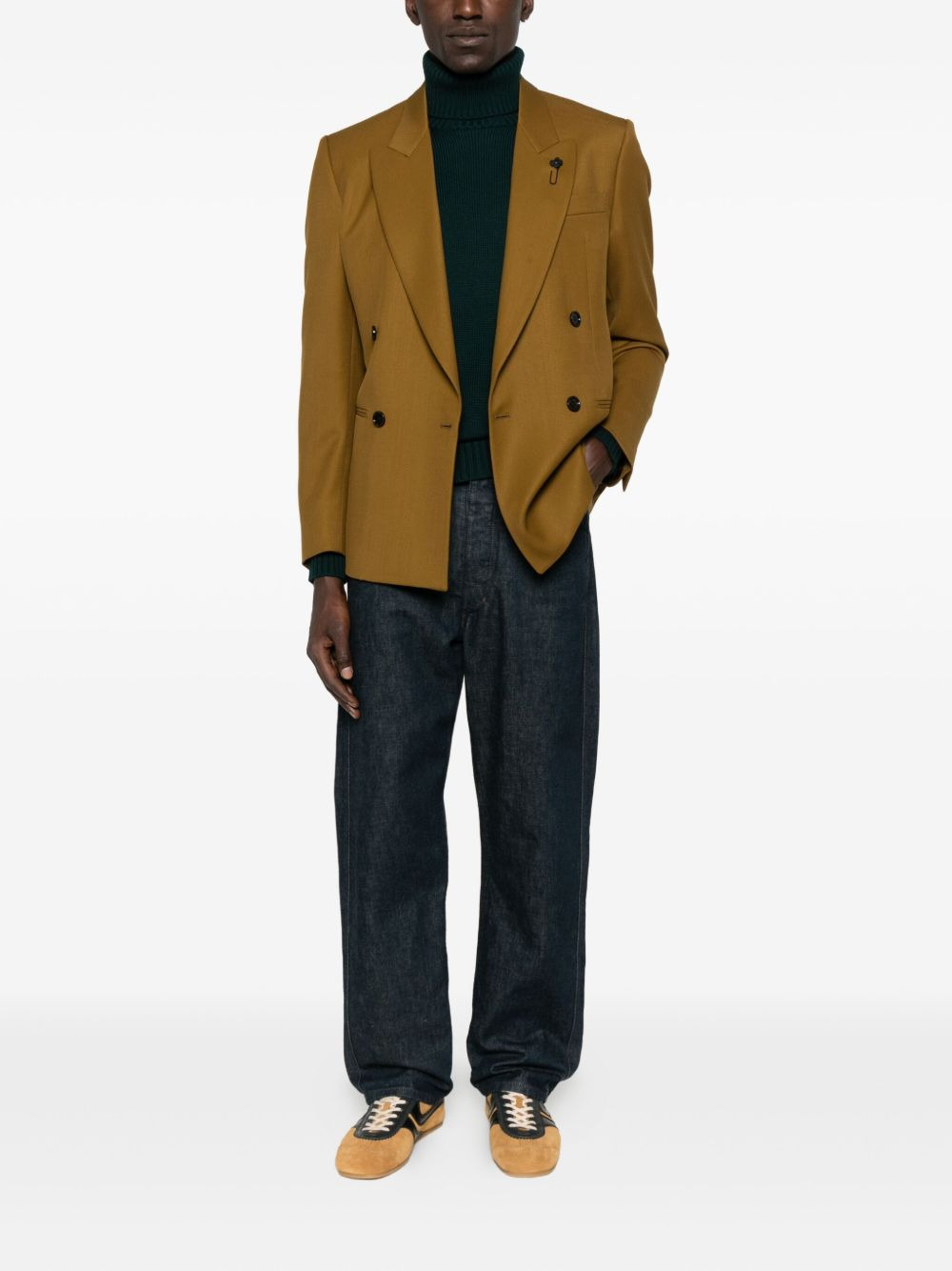 double-breasted peak-lapel blazer - 2