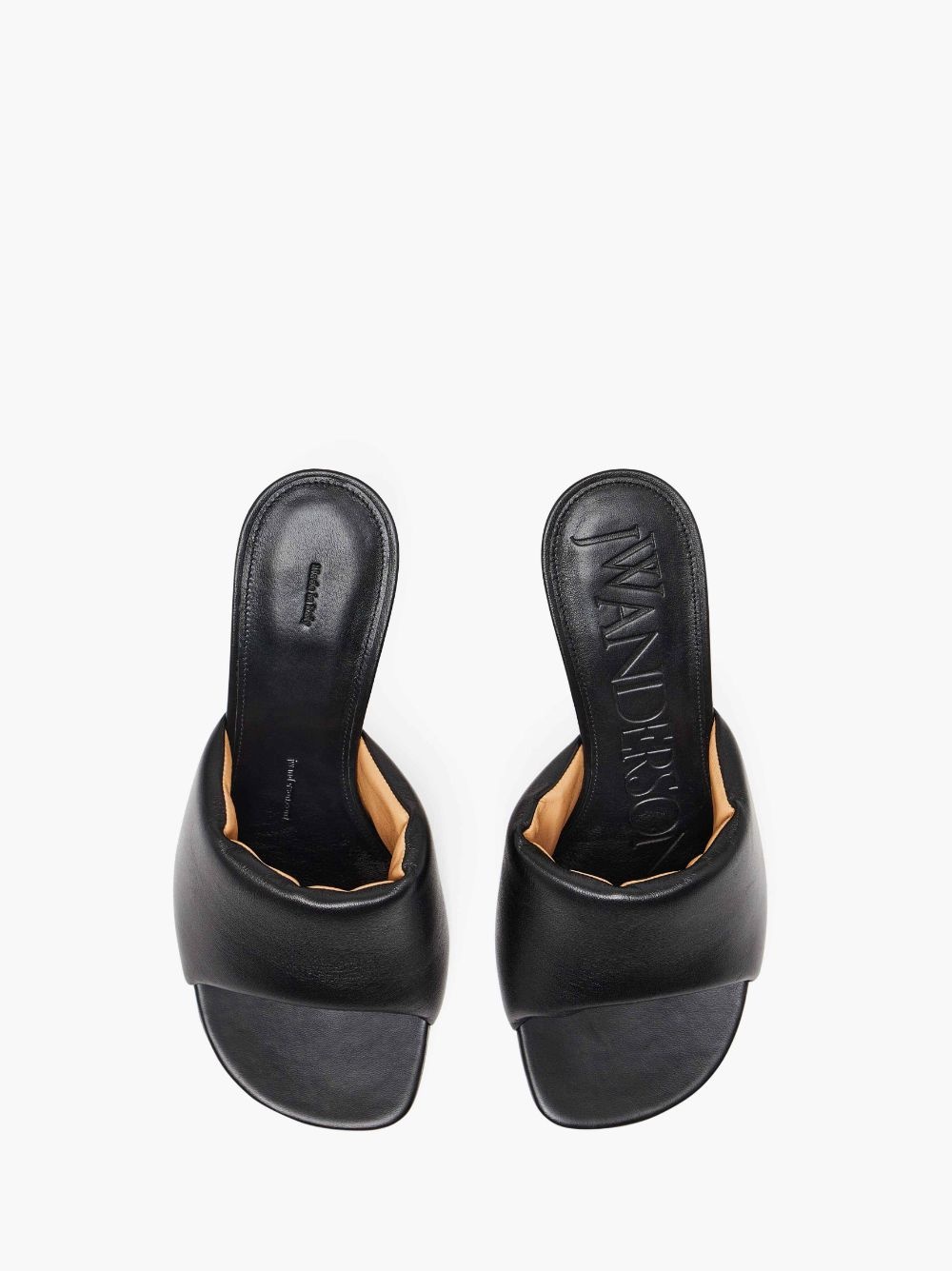CHAIN HEEL LEATHER MULES - 4