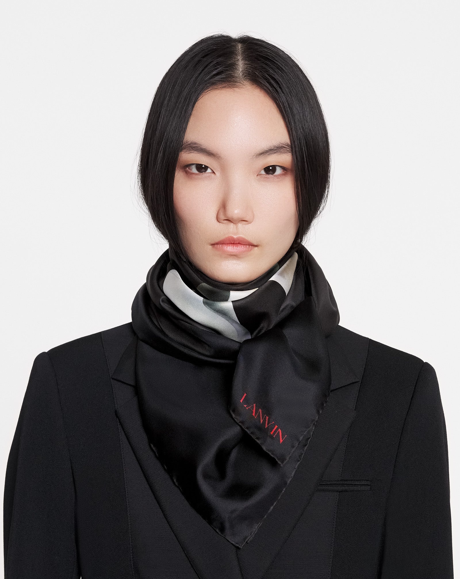 SQUARE FLORAL PRINT SILK SCARF - 2