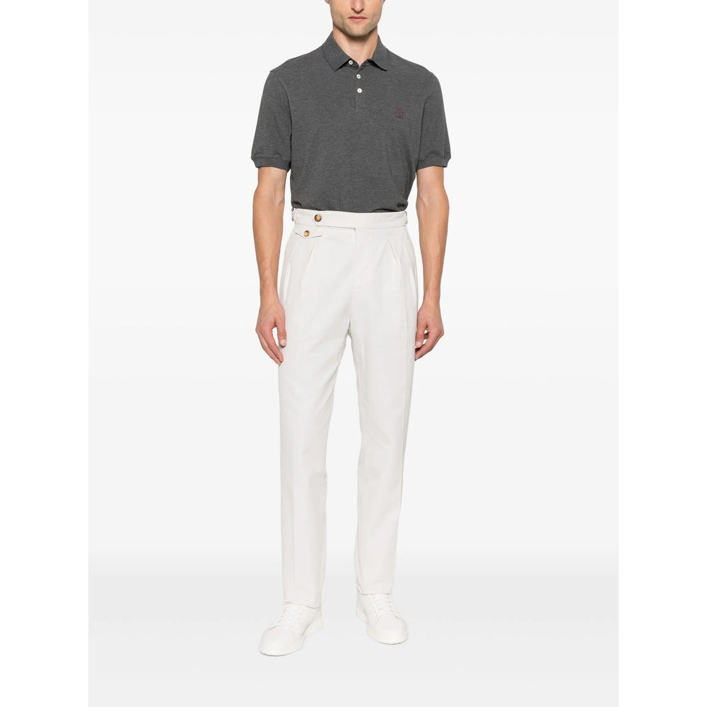 Brunello Cucinelli Grey Polo Shirts Men - 3