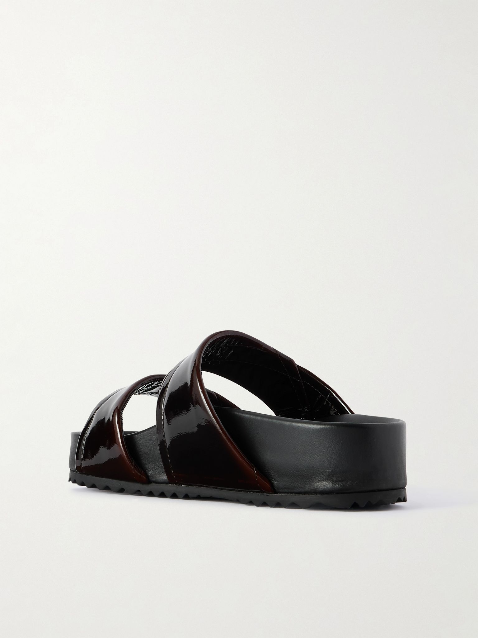 Patent-leather platform slides Dark brown - 3
