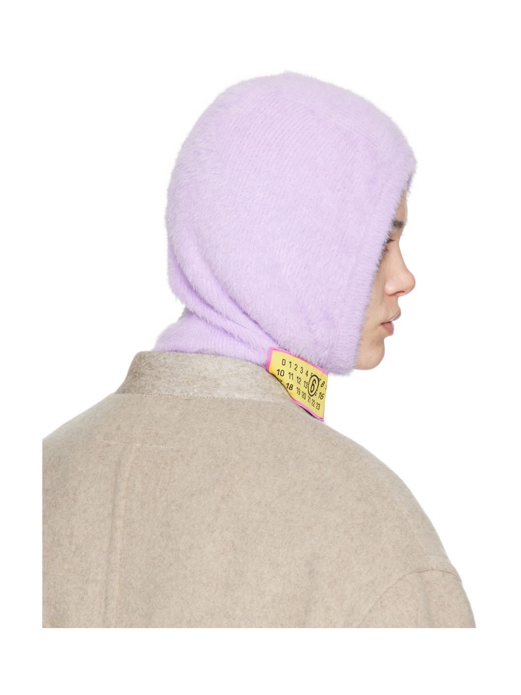帽子・その他 Mm6 Maison Margiela Balaclava Purple Furry Worn Out Intarsia Balaclava by MM6 Maison