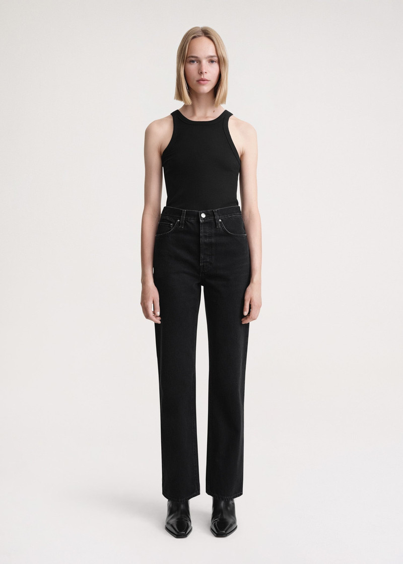 Totême Classic cut denim full length faded black outlook