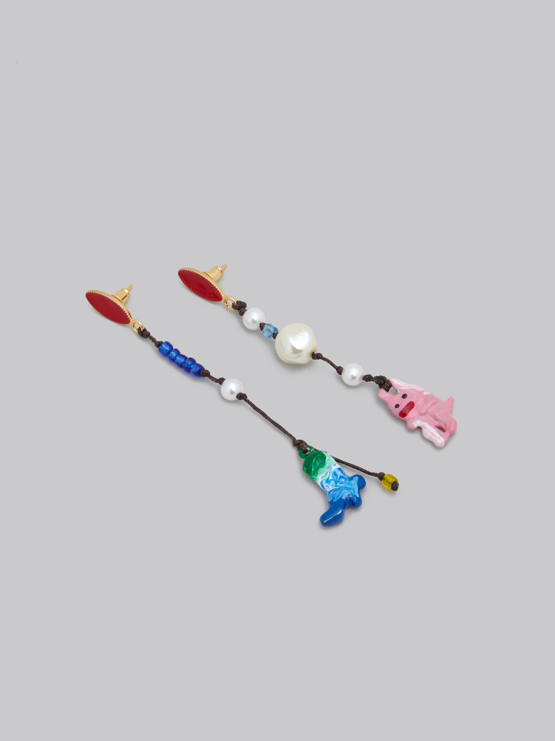 MARNI X NO VACANCY INN - EARRINGS WITH PINK RED AND BLUE PENDANTS - 4