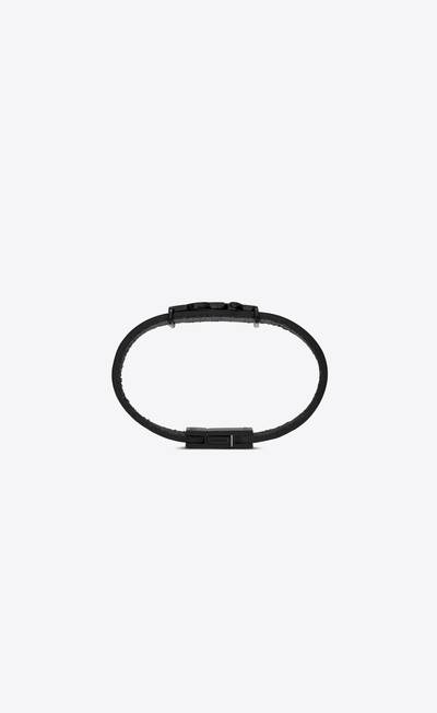 SAINT LAURENT opyum bracelet in smooth leather and metal outlook