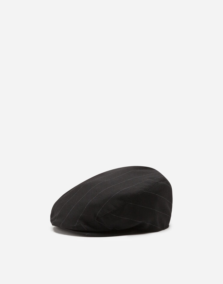 Pinstripe stretch wool flat cap - 1