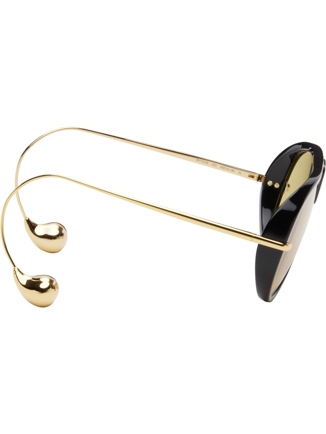 Black & Gold Drop Aviator Sunglasses - 2
