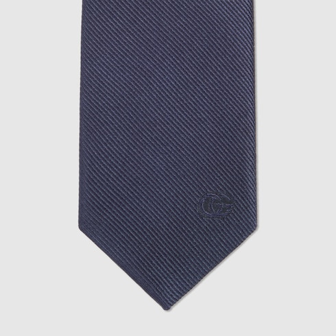 Silk tie with Double G detail - 4