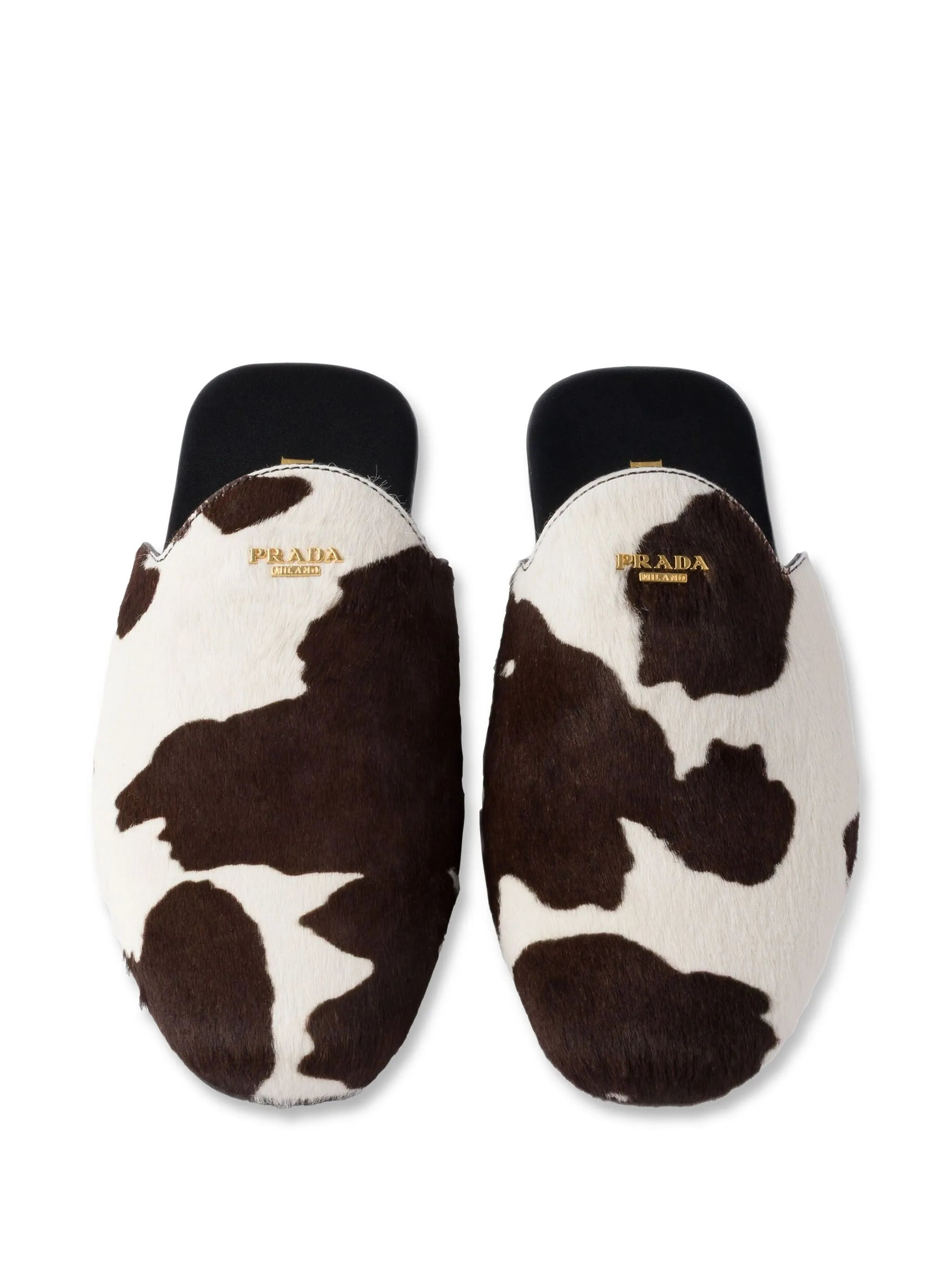 cow-print slip-on mules - 4