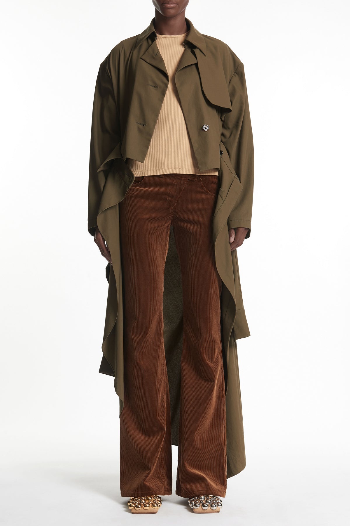 TRENCH COAT WITH SHIRT SLEEVE BELT KHAKI - 6