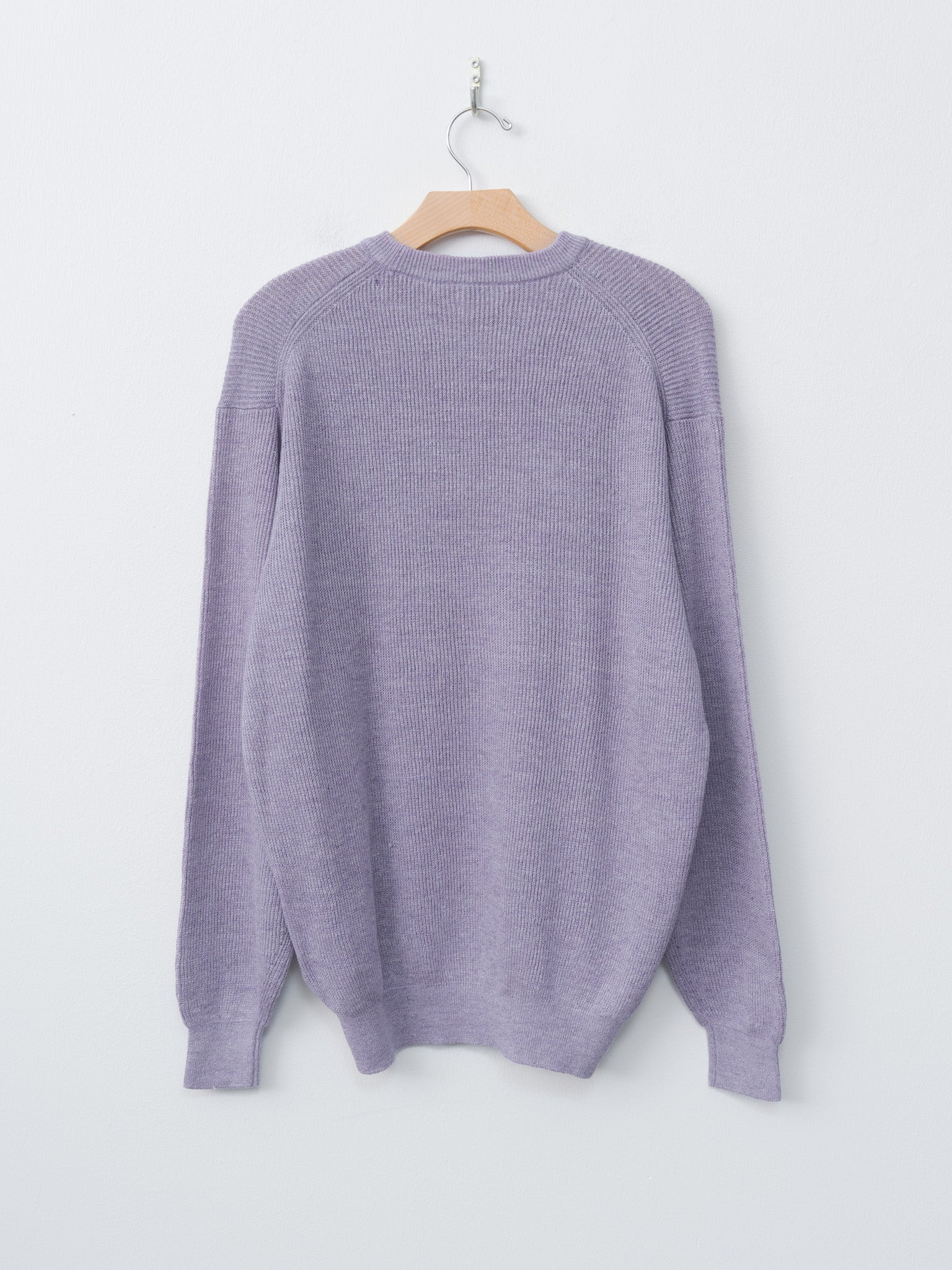 Linen/Cotton Ribstitch Crewneck Knit - Lavender - 6