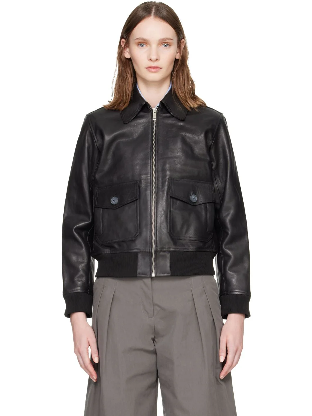 Black Gael Leather Jacket - 1