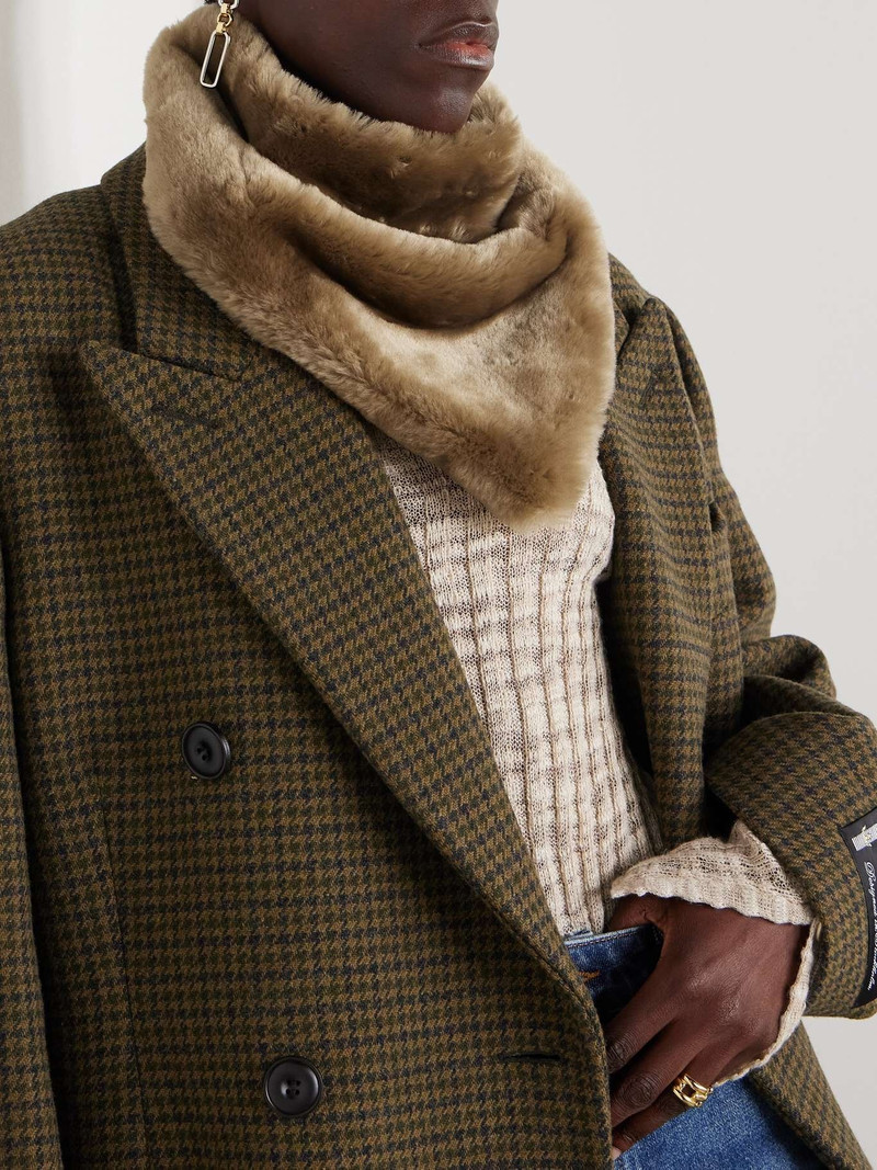Yves Salomon Shearling scarf Beige outlook