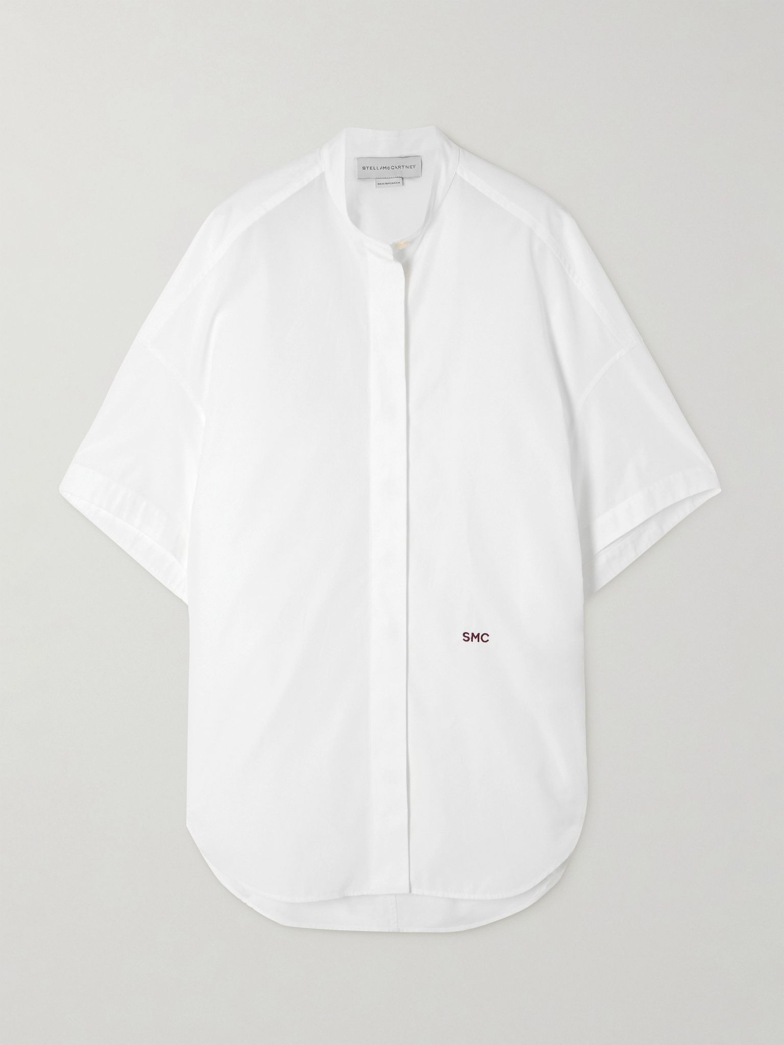 Oversized cotton-poplin shirt White - 1