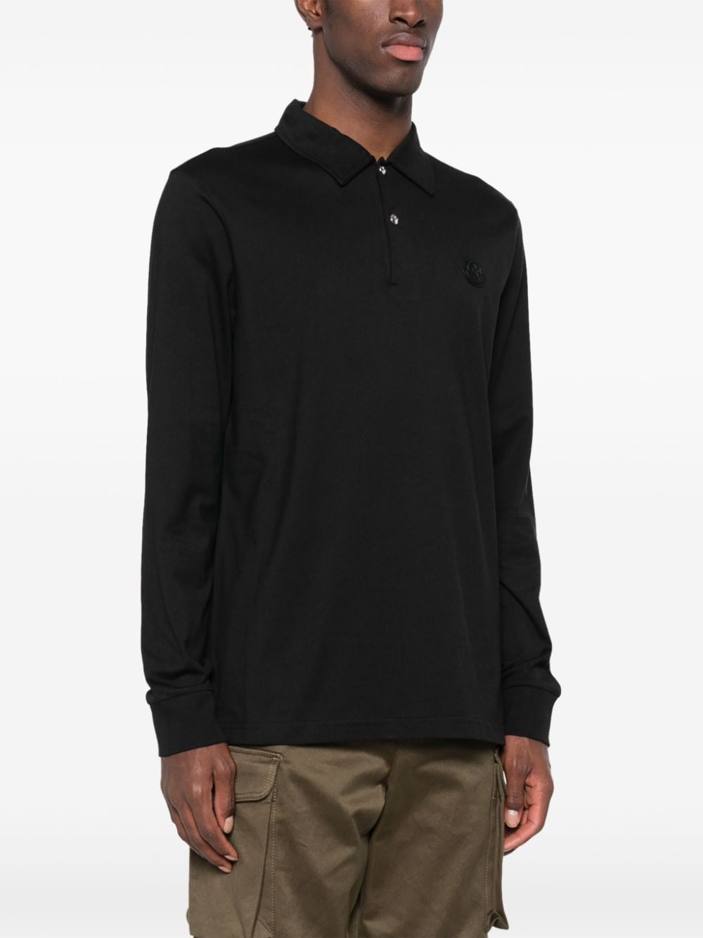 logo-patch cotton polo shirt - 3