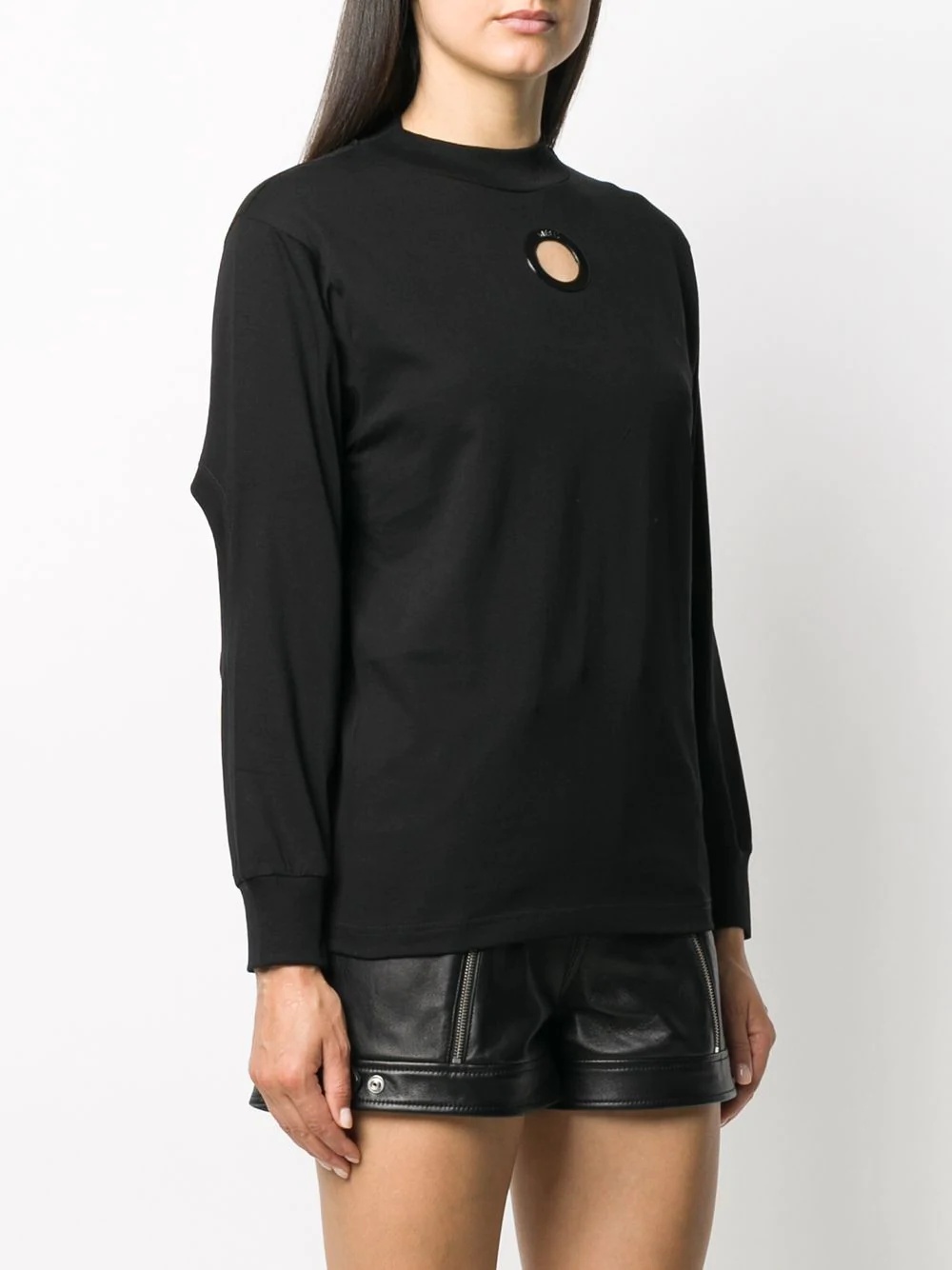 cut-detail long sleeve sweatshirt - 3