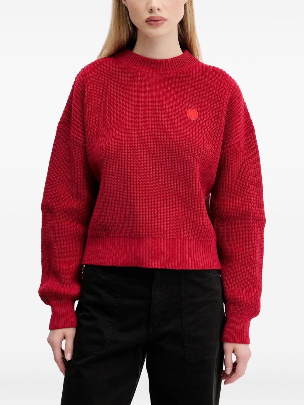 ribbed logo-patch jumper - 1