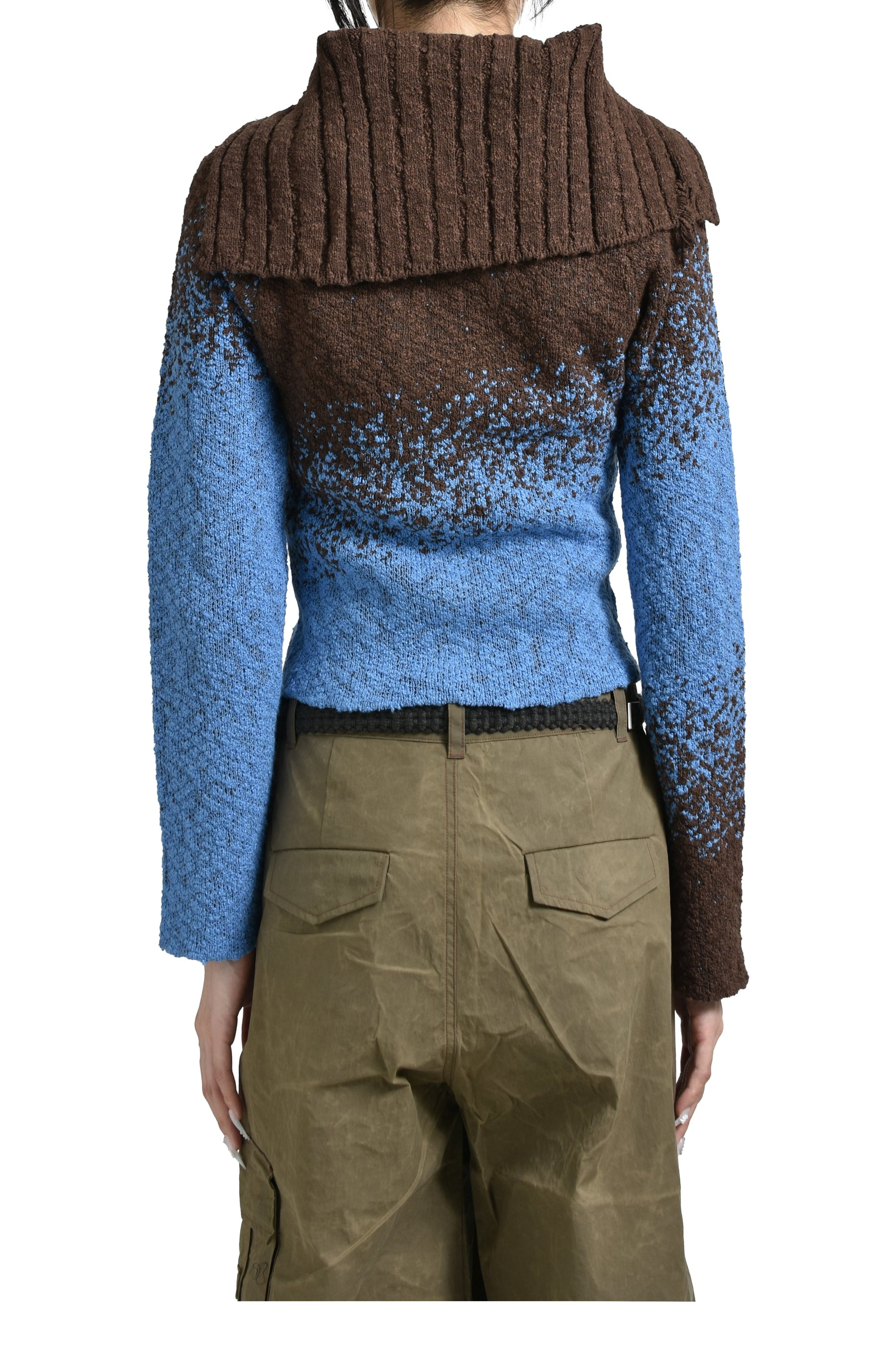 FLOW JAQUARD SHORT CARDIGAN / BLU - 2