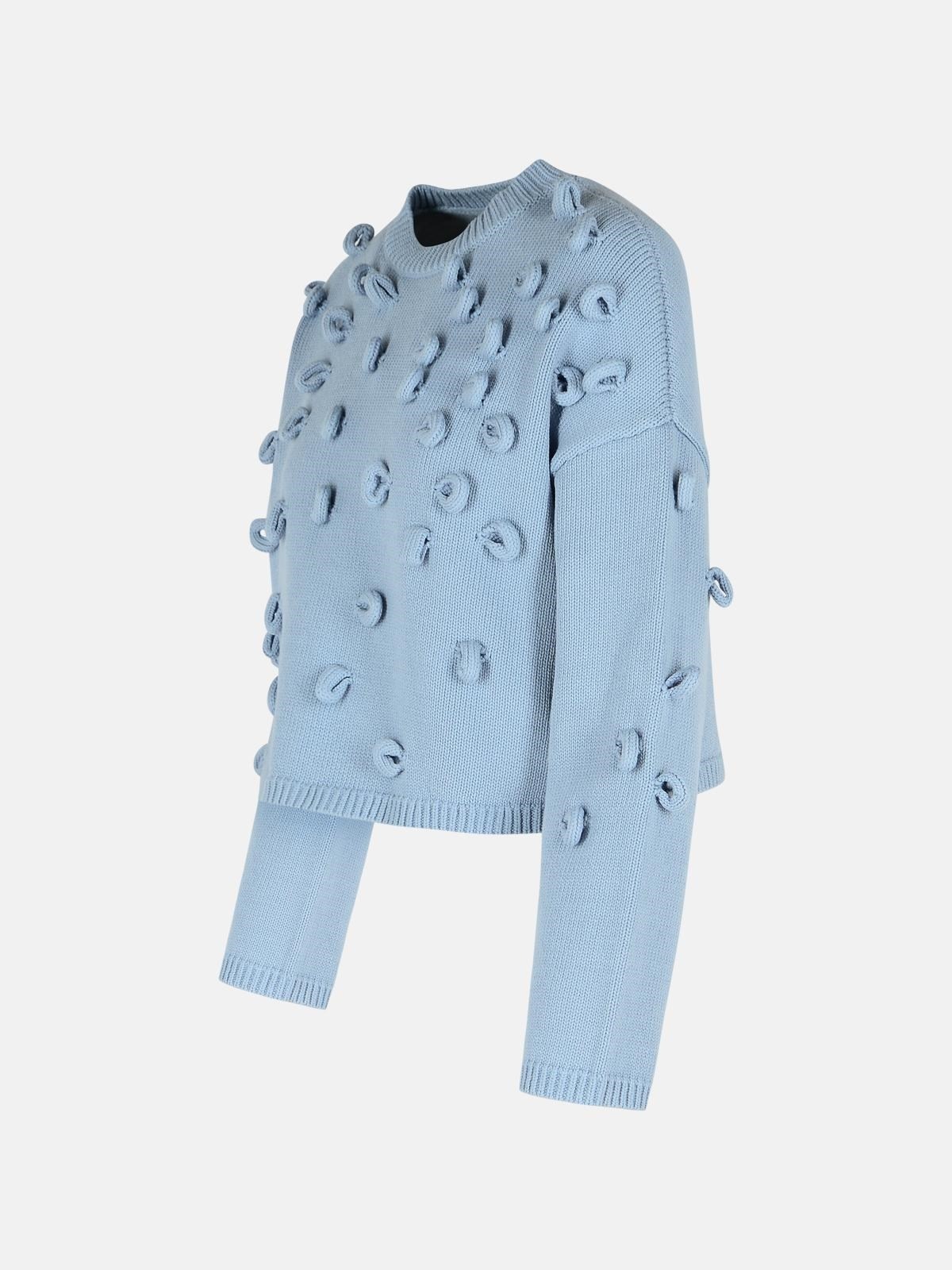 'CROP' SWEATER IN LIGHT BLUE COTTON BLEND - 2