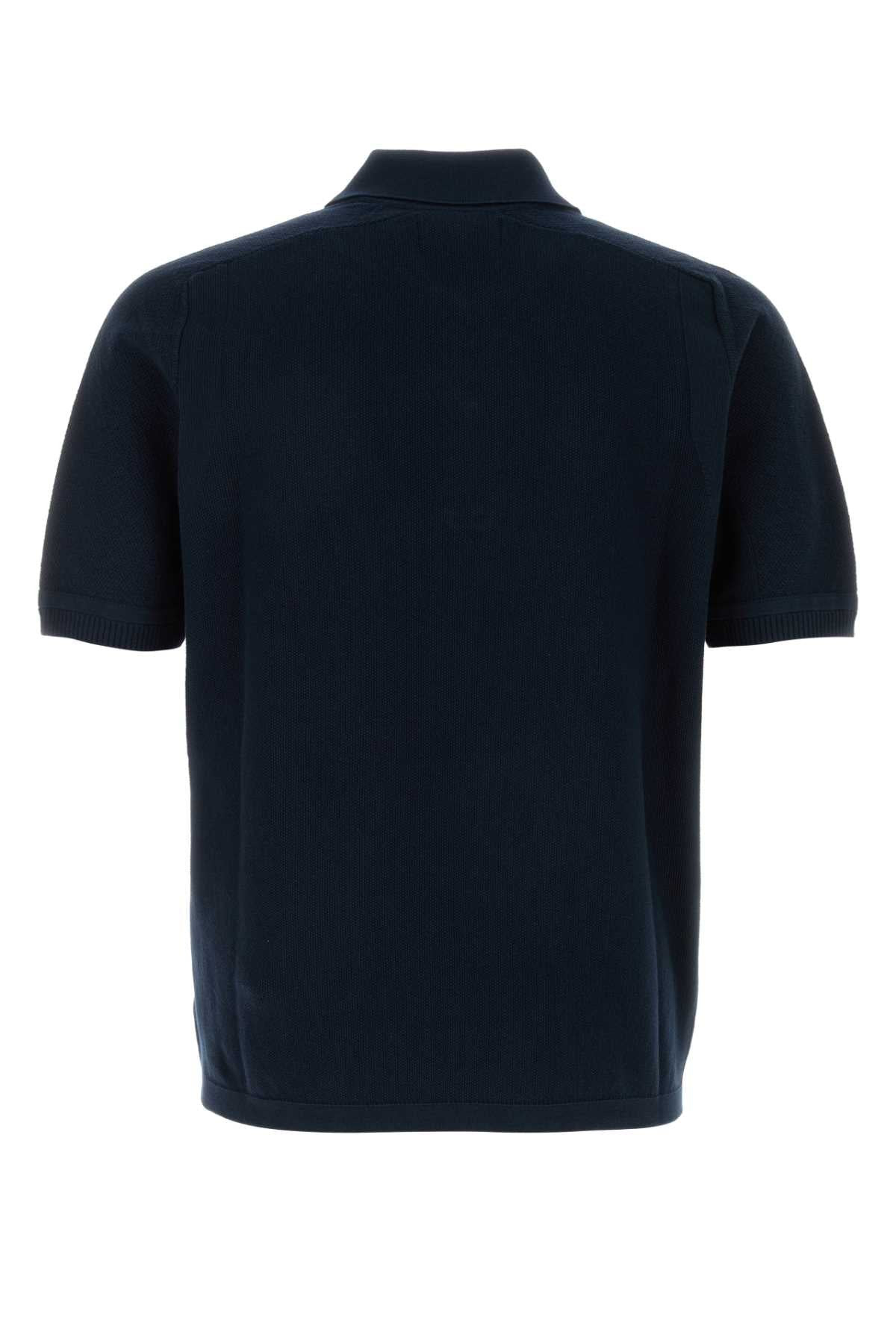 Stone Island Men Navy Blue Cotton Polo Shirt - 2