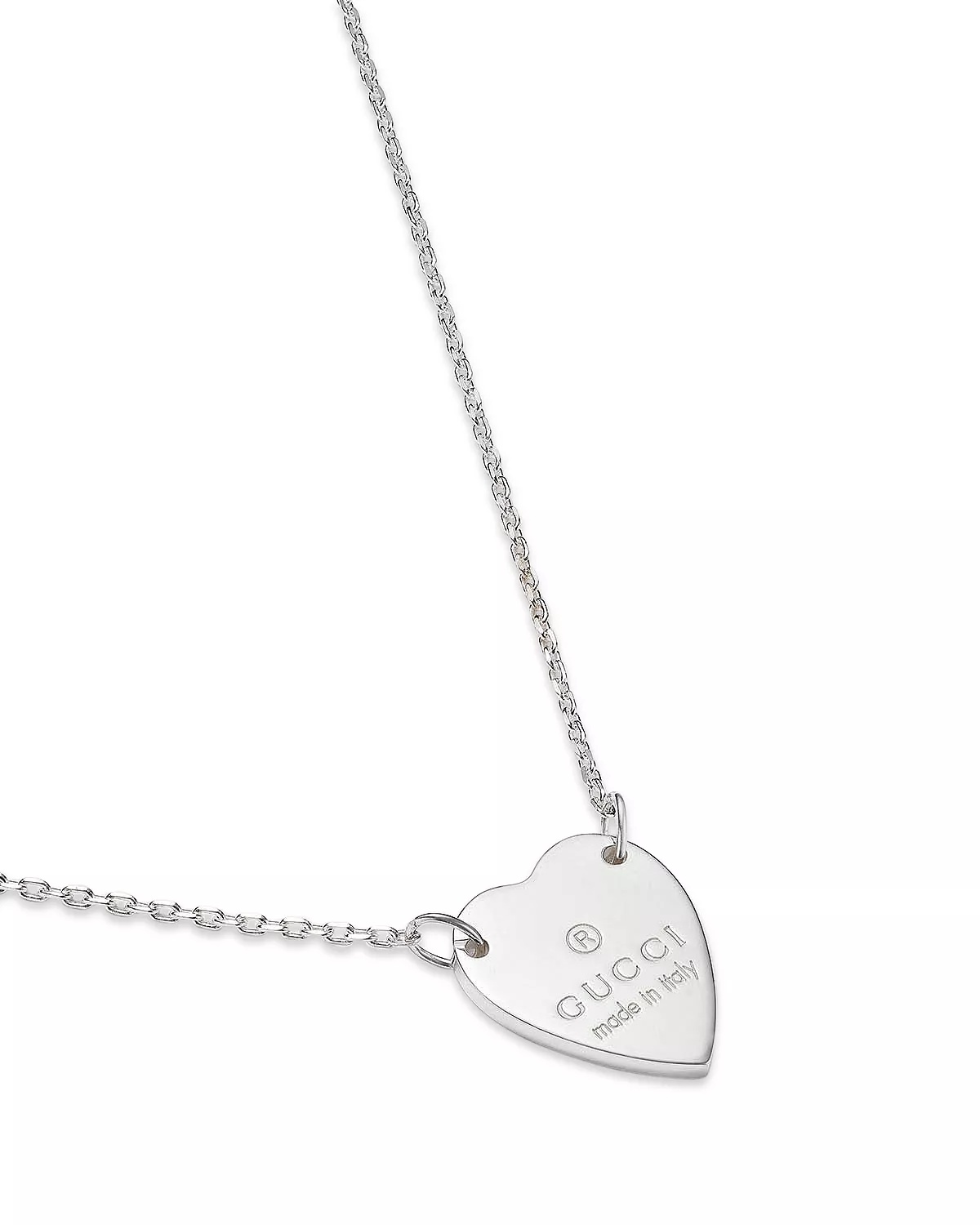 Sterling Silver Engraved Trademark Heart Necklace, 18" - 4