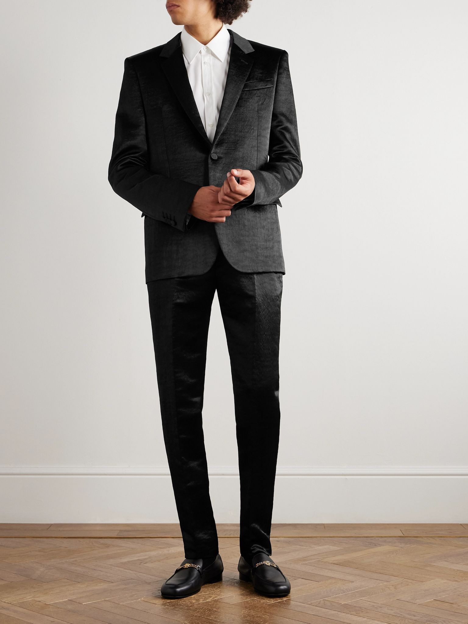 Hammered-Satin Suit Jacket Black - 2