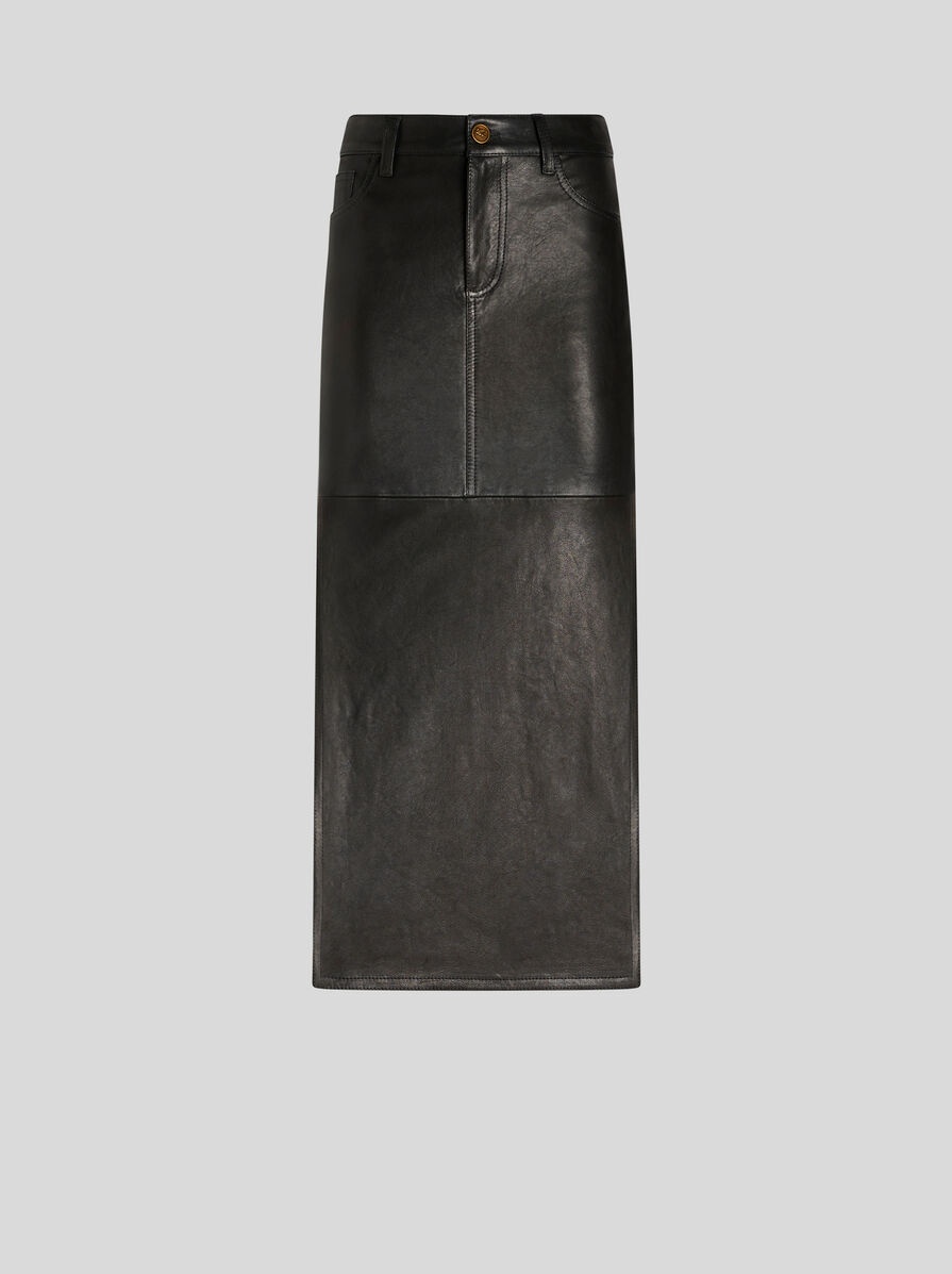 NAPPA LEATHER MIDI SKIRT - 1