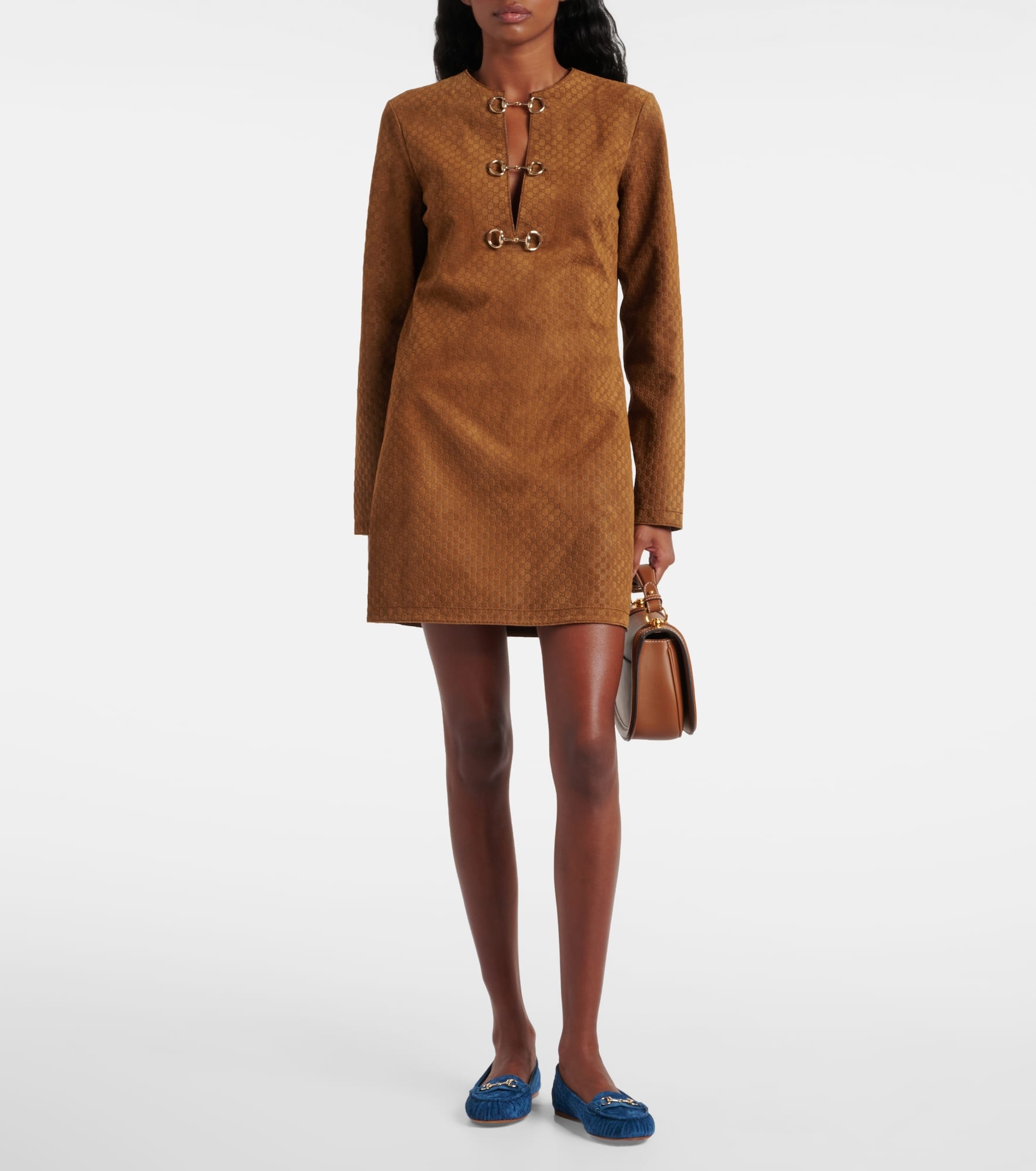 GG Horsebit suede minidress - 2