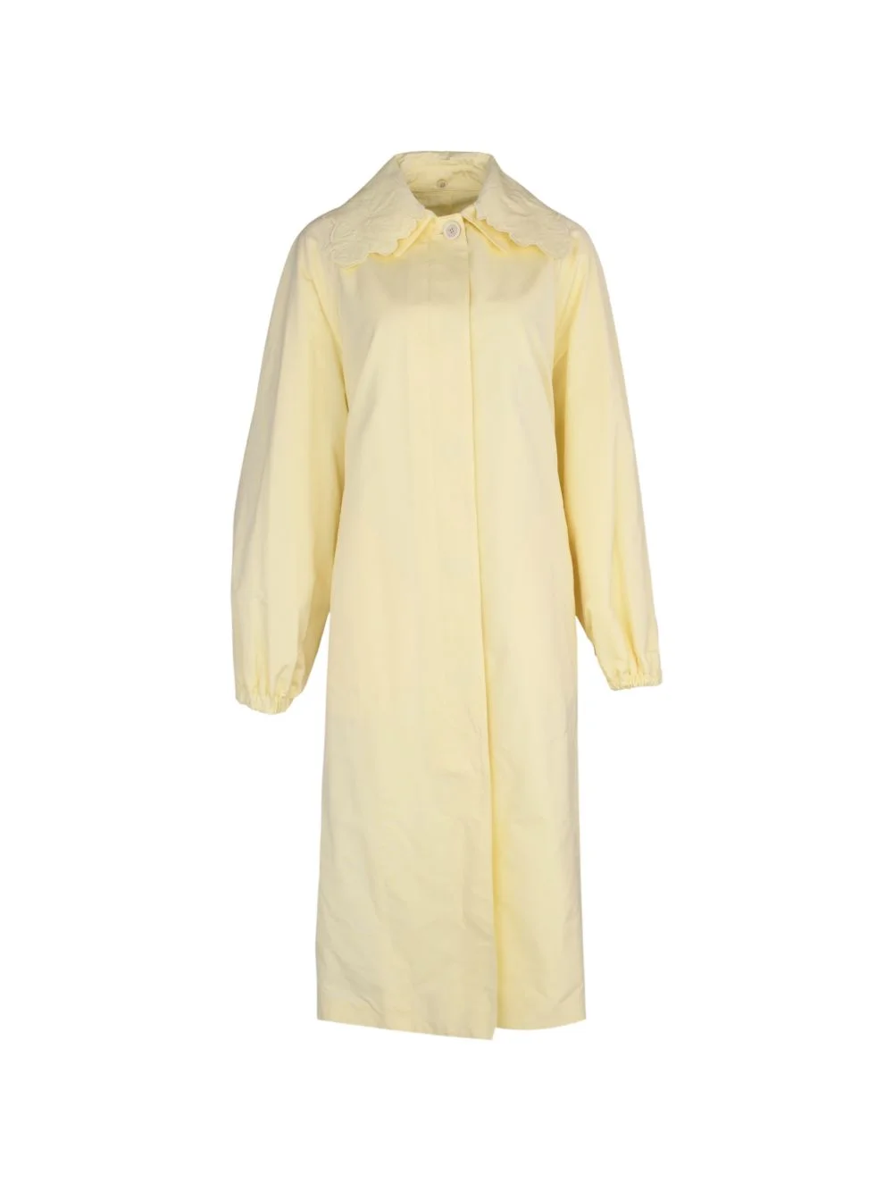 embroidered-collar ottoman trench coat - 1