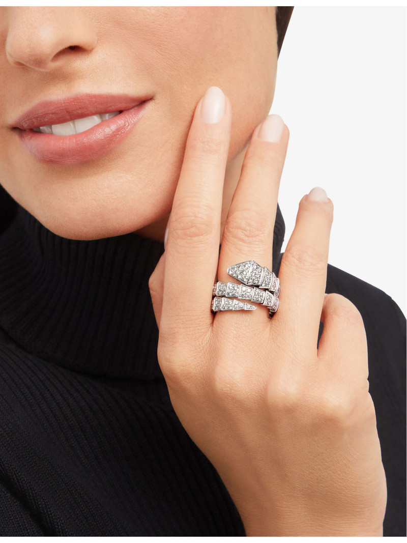 BVLGARI Serpenti 18kt white-gold and diamond ring outlook
