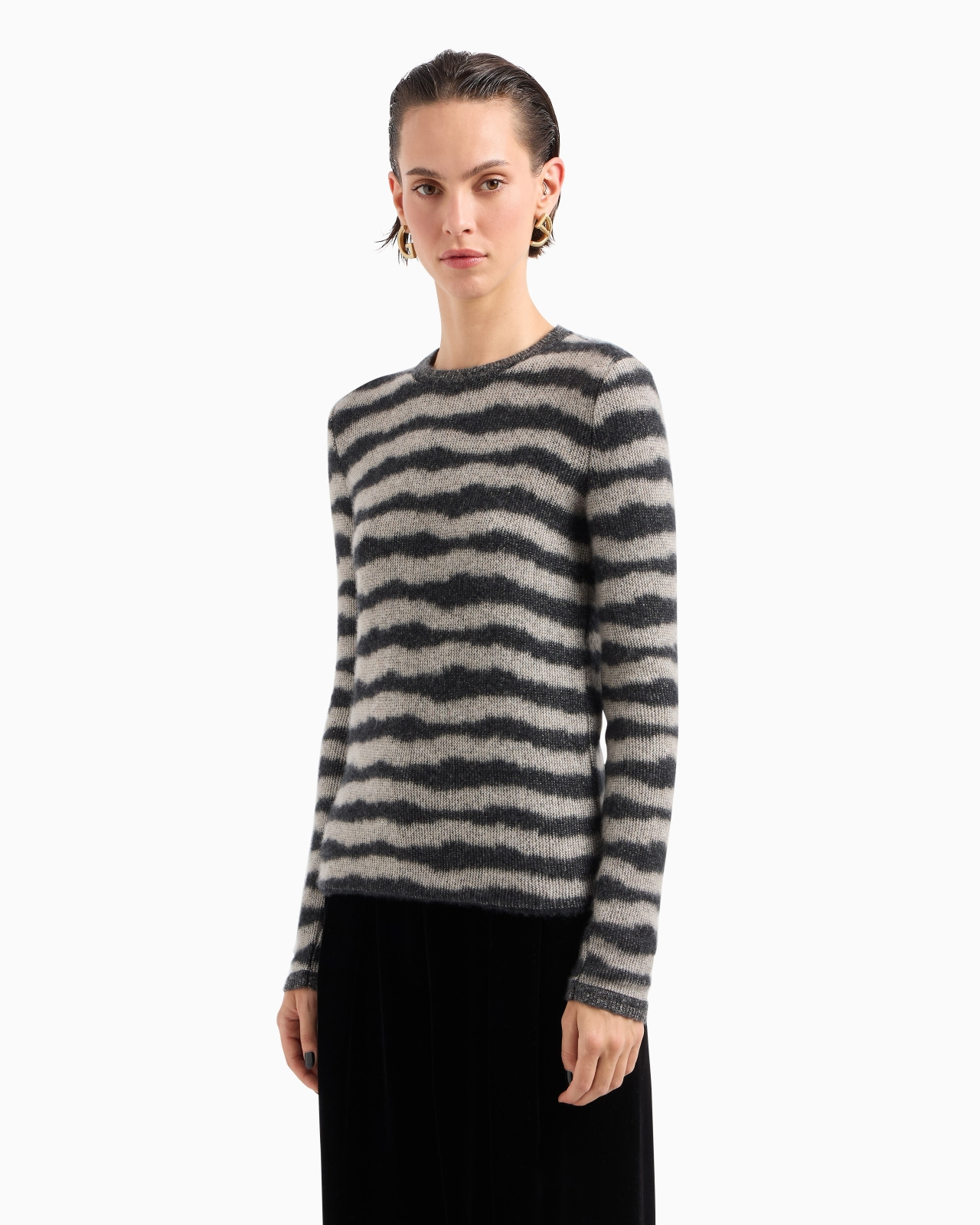 Cashmere and silk jacquard crew-neck jumper - 4