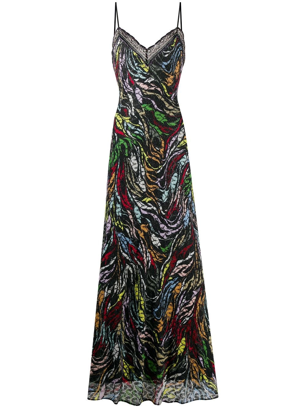 abstract-print knitted maxi dress - 1